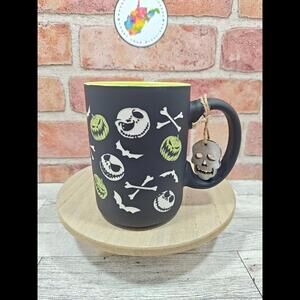Disney Jack The Nightmare Before Christmas Black Halloween Pumpkin Coffee Mug